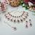Green rose gold premium designer american diamond and stone work necklace set