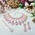 Purple rose gold premium designer american diamond and stone work necklace set