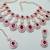 Maroon rose gold premium designer american diamond and stone work necklace set