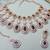 Green rose gold premium designer american diamond and stone work necklace set
