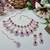 Blue rose gold premium designer american diamond and stone work necklace set
