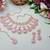 Pink rose gold premium designer american diamond and stone work necklace set