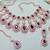 Purple rose gold premium designer american diamond and stone work necklace set