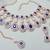 Blue rose gold premium designer american diamond and stone work necklace set