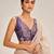 Purple embroidered padded v neck designer saree blouse