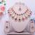 Pink rose gold premium designer american diamond and stone work necklace set