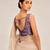 Purple embroidered padded v neck designer saree blouse