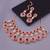 Pink rose gold premium designer american diamond and stone work necklace set