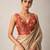 Red embroidered padded v neck designer saree blouse