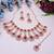 Pink rose gold premium designer american diamond and stone work necklace set