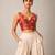 Red embroidered padded v neck designer saree blouse
