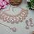 White rose gold premium designer american diamond and stone work necklace set