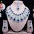 Blue rhodium premium designer american diamond and stone work necklace set