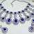Blue rhodium premium designer american diamond and stone work necklace set