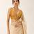 Yellow embroidered padded v neck designer saree blouse