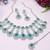 teal Green rhodium premium designer american diamond and stone work necklace set