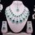 Green rhodium premium designer american diamond and stone work necklace set