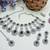 Green rhodium premium designer american diamond and stone work necklace set