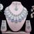 Purple rhodium premium designer american diamond and stone work necklace set