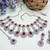 Maroon rhodium premium designer american diamond and stone work necklace set