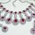 Maroon rhodium premium designer american diamond and stone work necklace set