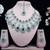 Green rhodium premium designer american diamond and stone work necklace set