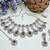 Green rhodium premium designer american diamond and stone work necklace set