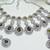 Green rhodium premium designer american diamond and stone work necklace set