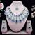 Blue rhodium premium designer american diamond and stone work necklace set