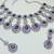 Blue rhodium premium designer american diamond and stone work necklace set