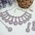Pink rhodium premium designer american diamond and stone work necklace set
