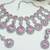 Pink rhodium premium designer american diamond and stone work necklace set