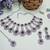 Purple rhodium premium designer american diamond and stone work necklace set