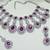 Purple rhodium premium designer american diamond and stone work necklace set