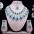 Blue rhodium premium designer american diamond and stone work necklace set
