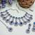 Blue rhodium premium designer american diamond and stone work necklace set