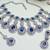 Blue rhodium premium designer american diamond and stone work necklace set