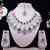 Pink rhodium premium designer american diamond and stone work necklace set