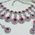 Pink rhodium premium designer american diamond and stone work necklace set