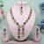 Blue yellow gold premium designer american diamond and stone work necklace set