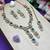 Green yellow gold premium designer american diamond and stone work necklace set