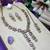 Purple yellow gold premium designer american diamond and stone work necklace set