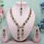 Maroon yellow gold premium designer american diamond and stone work necklace set