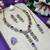 Blue yellow gold premium designer american diamond and stone work necklace set
