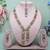 Pink yellow gold premium designer american diamond and stone work necklace set
