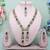 Blue yellow gold premium designer american diamond and stone work necklace set