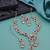 Pink yellow gold premium designer american diamond and stone work necklace set