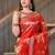 Zara- red chiffon saree crafted for effortless elegance and timeless charm