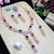 Blue rose gold premium designer american diamond and stone work necklace set