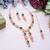 Green rose gold premium designer american diamond and stone work necklace set